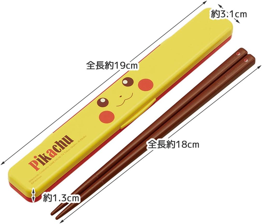 Pikachu Chopsticks with Case (Made in Japan)